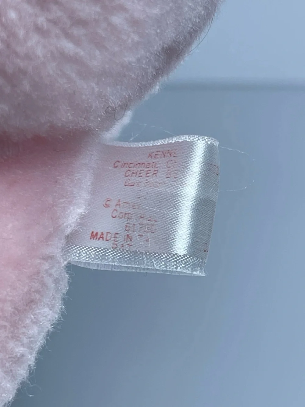 Care Bears Cheer Bear Pink Plush Bear Rainbow Belly 6in Vintage 1983 Bow Loop
